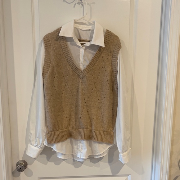 Altar'd State Sweaters - Altar'd State V-Neck Tan Sweater Vest